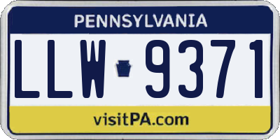 PA license plate LLW9371