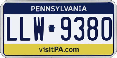 PA license plate LLW9380