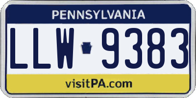 PA license plate LLW9383