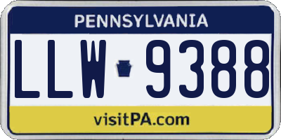 PA license plate LLW9388