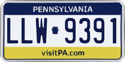 PA license plate LLW9391