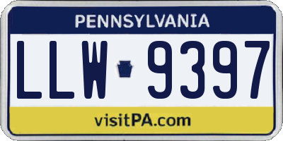 PA license plate LLW9397