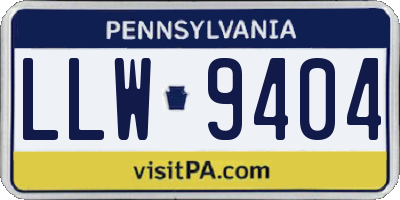 PA license plate LLW9404