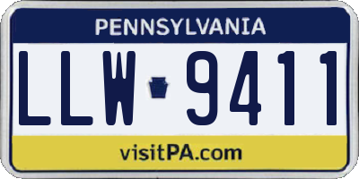 PA license plate LLW9411