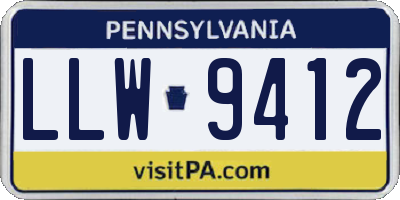 PA license plate LLW9412