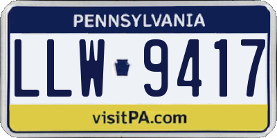 PA license plate LLW9417