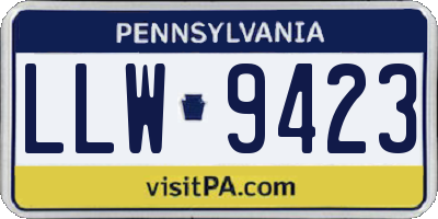 PA license plate LLW9423