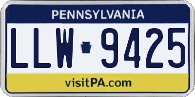 PA license plate LLW9425