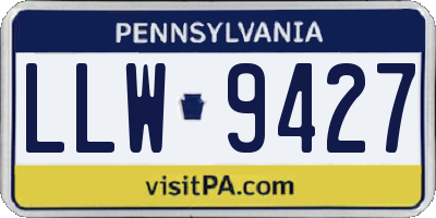PA license plate LLW9427