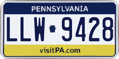 PA license plate LLW9428