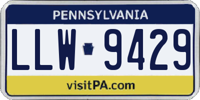 PA license plate LLW9429