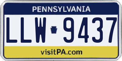 PA license plate LLW9437