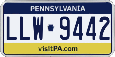 PA license plate LLW9442