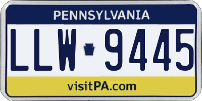 PA license plate LLW9445
