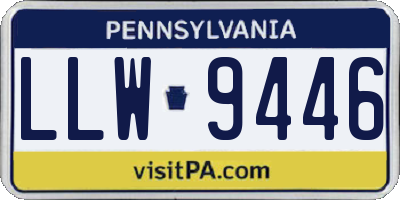 PA license plate LLW9446