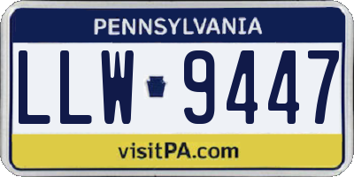PA license plate LLW9447