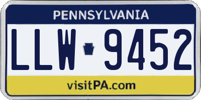 PA license plate LLW9452