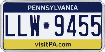 PA license plate LLW9455