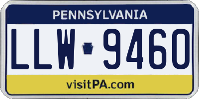 PA license plate LLW9460