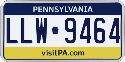 PA license plate LLW9464
