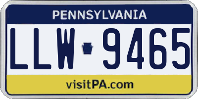 PA license plate LLW9465