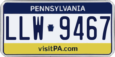 PA license plate LLW9467