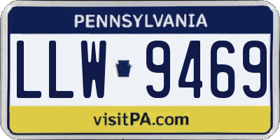 PA license plate LLW9469