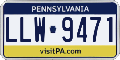 PA license plate LLW9471