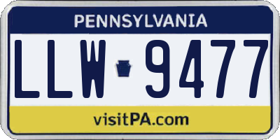 PA license plate LLW9477