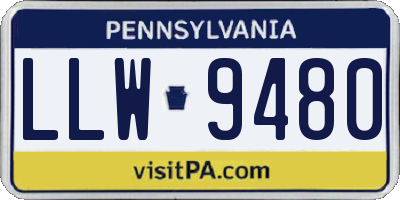 PA license plate LLW9480