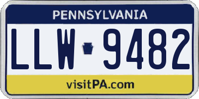 PA license plate LLW9482