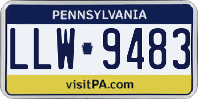 PA license plate LLW9483
