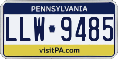 PA license plate LLW9485