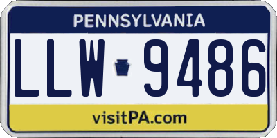 PA license plate LLW9486