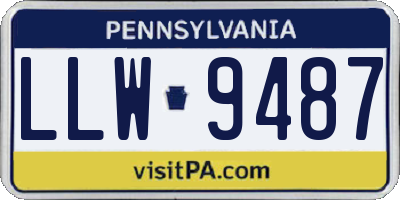 PA license plate LLW9487