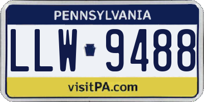 PA license plate LLW9488