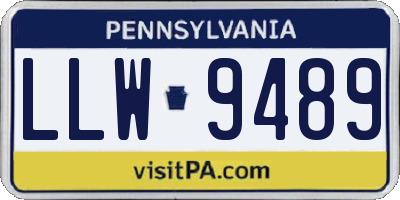 PA license plate LLW9489