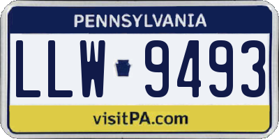 PA license plate LLW9493