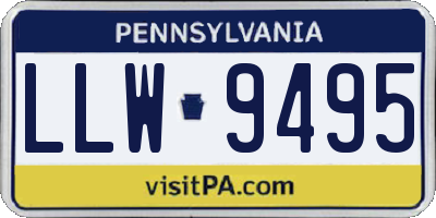 PA license plate LLW9495