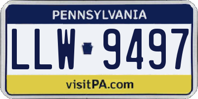 PA license plate LLW9497