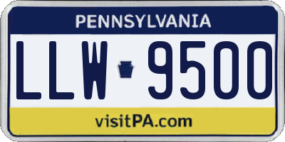 PA license plate LLW9500