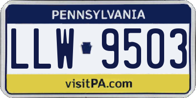PA license plate LLW9503