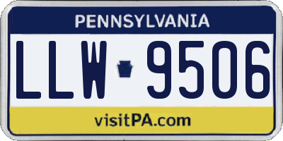PA license plate LLW9506