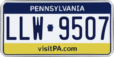 PA license plate LLW9507