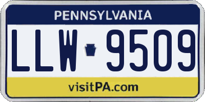 PA license plate LLW9509