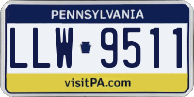 PA license plate LLW9511