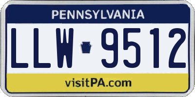 PA license plate LLW9512