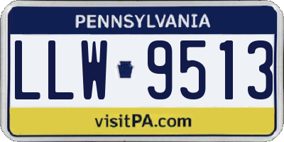 PA license plate LLW9513