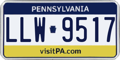 PA license plate LLW9517