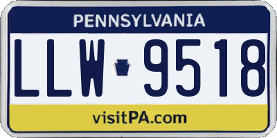 PA license plate LLW9518